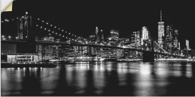 Produktbild von ARTland Wandbild, selbstklebend Manhattan Skyline & Brroklyn Bridge I Größe: 40x20 cm