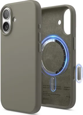 Productafbeelding van ELAGO telefoonhoesje voor iPhone 17, siliconen hoesje met MagSafe, mediumgrijs