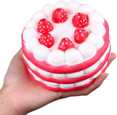 Produktbild von Squish-Spielzeug, Erdbeerkuchen, langsam aufsteigend - Squishy, Anti-Stress, duftend, Kawaii, Angstlinderung, große Größe
