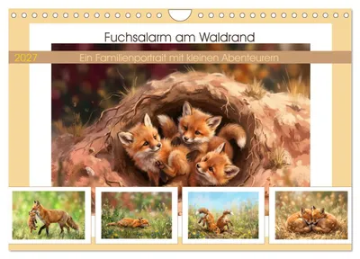 Produktbild von Fuchsalarm am Waldrand (Wandkalender 2027 DIN A4 quer), CALVENDO Monatskalender