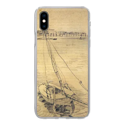 Produktbild von MuchoWow® Handyhülle Schutzhülle Hülle für iPhone Xs Segelboot auf der Seine bei Asnières - Vincent van Gogh Silikon Softcase Handy Hülle - Handytasche