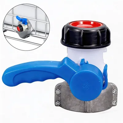 Produktbild von Kugelhahn  für IBC Adapter, Container Klappenhahn DN50 75mm, Absperrhahn Auslaufhahn Klappenhahn für Container, Regentonne, Kanister, 1000L Wassertank