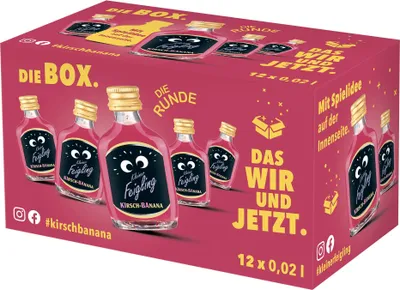 Produktbild von Kleiner Feigling Kirsch Banane Likör | 15 % vol | 12 x 0,02 l