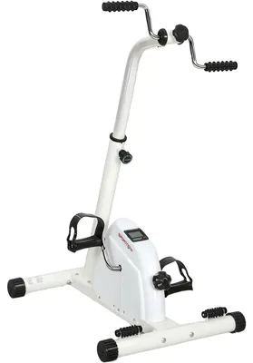 Immagine prodotto di SPORTNOW Cyclette per Riabilitazione Braccia e Gambe con Altezza e Resistenza Regolabili, Display LCD, Bianco
