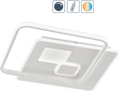 Produktbild von Wofi LED Deckenleuchte Akon Weiß 48x48cm 43,5W 3500lm 2700K-5500K CCT Dimmbar mit Fernbedienung