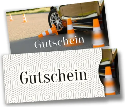 Produktbild von itenga Geschenkgutschein Fotodesign mit Hülle - Motiv FÜHRERSCHEIN Postkarte zum Ausfüllen  21,0 x 9,8 cm