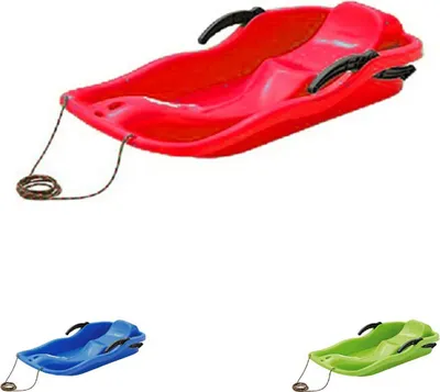 Image de Prosperplast | bobsleigh Race | rouge | plastique de haute qualité | incl. câble de traction et levier de frein | idéal aussi comme luge, bob, luge ou glisseur de neige