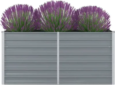 Produktbild von vidaXL Zvýšená posteľ 160 x 80 x 77 cm Pozinkovaná oceľ Sivá