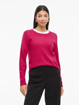 Image de Pull Vila Ril rose, taille M, pour femme, rose, taille M