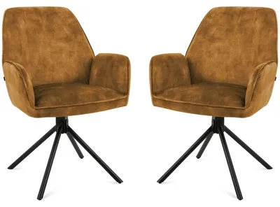 Productafbeelding van Set van 2 armleunstoelen Noah - Cognackleur