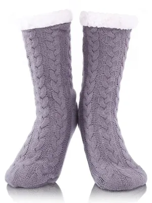 Produktbild von Damen Stoppersocken mit Anti-Rutsch-Noppen, Winter Warm, Grau, Größe 35-42