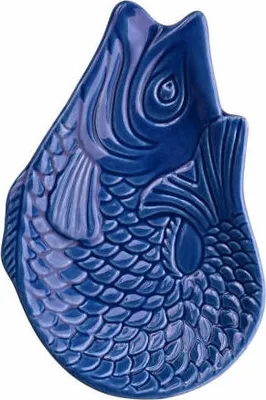 Obrázok produktu pre Darčeková spoločnosť Monsieur Carafon S dekoratívny tanier, tanier v tvare ryby, kamenina, azúrový, 12,5 x 8,3 cm, 1151303070