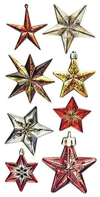 Relief-Stickerbogen Sterne, selbstklebend, 17,5 x 9 cm