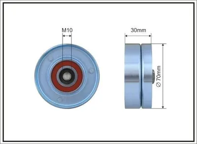 Produktbild von CAFFARO 500228 Spannrolle Keilrippenriemen 70mm für VW LT 28-46 II Kastenwagen (2DA, 2DD, 2DH) LT 28-35 II Bus (2DB, 2DE, 2DK)