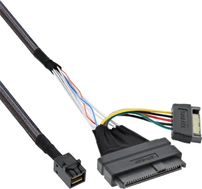 Produktbild von InLine® U.2 Anschlusskabel, SSD mit U.2 (SFF-8639) an SFF-8643 + Strom, 0,5m
