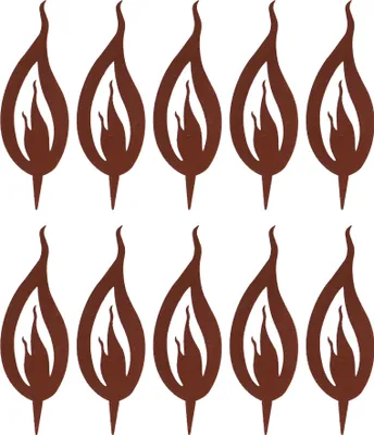 Produktbild von UNUS Gartenstecker Flammen 10er-Set, Gartendeko Rostoptik,15 cm hoch