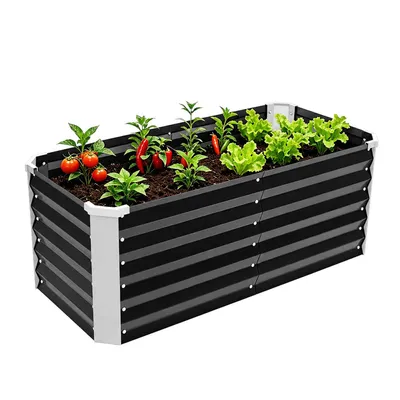 Produktbild von Balconera Hochbeet 120x58x46cm, Gartenbeet verzinkte Hochbeet, Pflanzgefäße stabil, Schwarz
