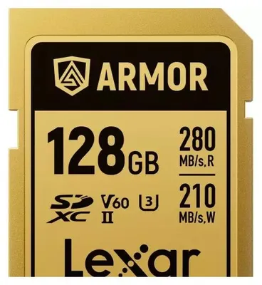 Image de Sdxc Pro Gold Armor Uhs-ii 128gb V60 - Lexar