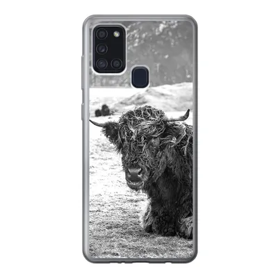 Produktbild von MuchoWow® Handyhülle Schutzhülle Hülle für Samsung Galaxy A21s Schottischer Highlander - Berg - Tiere Silikon Softcase Handy Hülle - Hartschale