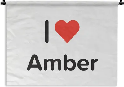 Produktbild von MuchoWow® Wandteppich Wandbehang Ich liebe - Amber - Girl 60x45 cm Tapisserie Dekoration Wandtuch - Das Schlafzimmer
