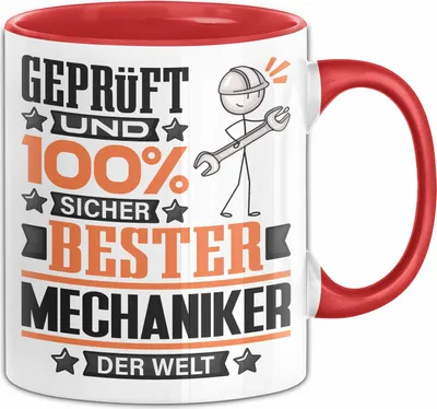 Produktbild von Mechaniker Geschenk Lustiger Spruch für Mechaniker Geschenkidee Bester Mechaniker Der Welt (Rot)