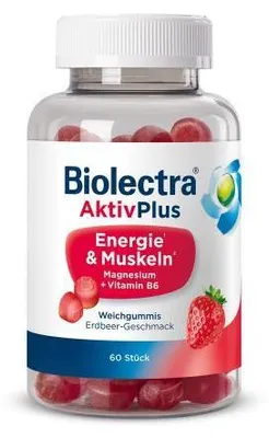 Immagine prodotto di Biolectra Aktivplus Energia & Muscoli - Caramelle gommose alla fragola - 60 pezzi