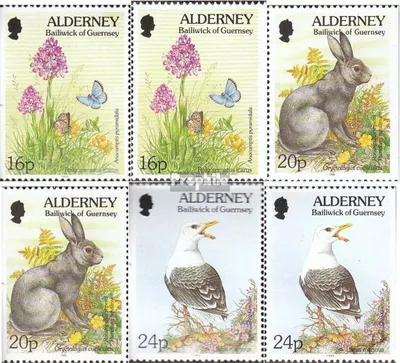Produktbild von Briefmarken GB - Alderney 1994 Mi 75Dl,Dr,76Dl,Dr,77Dl,Dr postfrisch Fauna und Flora