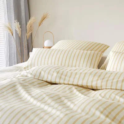 Produktbild von elegante Mako-Jersey-Bettwäsche-Garnitur Naturally Farbe Sonne Größe 155x220+80x80