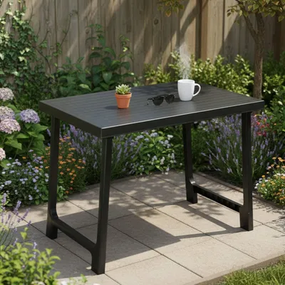 Immagine prodotto di Beechwood - Tavolo da Esterno, 81x56x63h cm Nero Antracite, 6 Posti  Italy