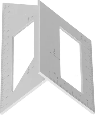 Image de 45��/90�� T Angle Gauge Straight Ruler 3D Mitre Degree Measuring Tool for Woodworking(Silver )