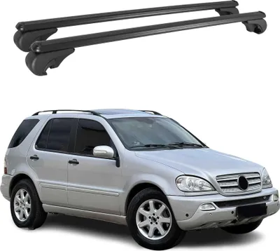 Image de Barres de toit Transversales pour Mercedes Classe M W163 1998-2005 Alu Noir
