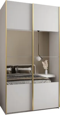 Produktbild von MEBLE KRYSPOL LUX 4 Schrank - 245,5x130x64cm - Weiß, Weiß, Gold