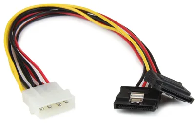 Obrázek produktu pro StarTech.com PYO2LP4LSATA, Molex (4-pin), 2 x SATA 15-pin, 0,304 m, Samec, Samice, Přímý