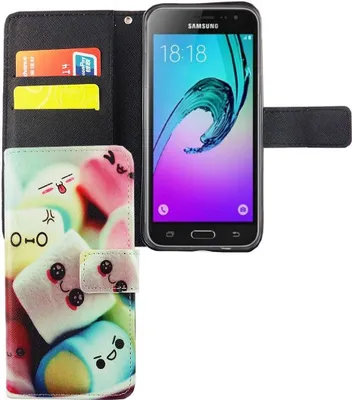 Produktbild von Handyhülle Tasche für Handy Samsung Galaxy J3 Emerge Schriftzug Marshmallows