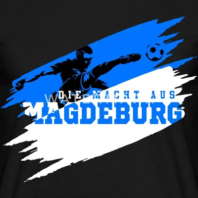 Produktbild von Spreadshirt Die Macht Aus Magdeburg Fußball Fan Männer T-Shirt, M, Schwarz