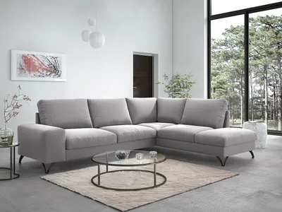Obrázek produktu pro Rozkládací sedačka s úložným prostorem LANSING 2 - světlá šedá, pravý roh