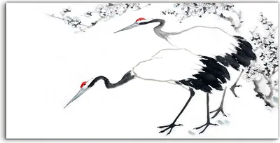 Produktbild von Coloray Acrylbild 140x70  Wandbild Acrylbilder Kunstdruck traditionell japanische Vogel