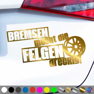Produktbild von PantherPixel Bremsen Aufkleber Macht Dreckig Die Felgen Sticker Auto Geschenkidee Farbe Chrom-Gold