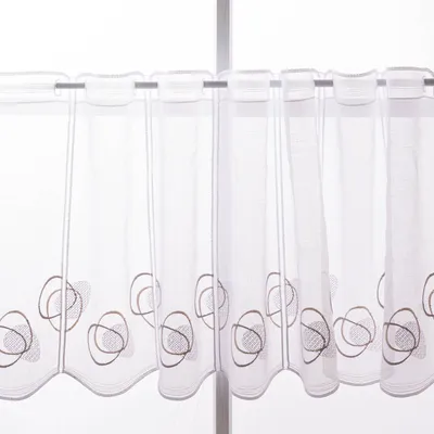 Produktbild von Vorhangstoff Voile Meterware Scheibengardinen nähfrei weiß 45cm