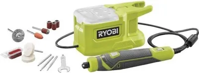 Image de Mini-outil multifonction RYOBI ONE+ 18V, 4400-23 000 tr/min, Changement d'accessoire sans outil, Avec 15 accessoires, RRT18-0