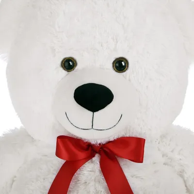 Produktbild von Teddybär XXL 100 cm groß weiß Plüsch Teddy mit Herzkissen I Love You 26 cm