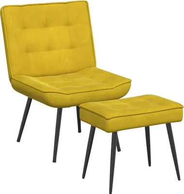 Obrázok produktu pre vidaXL Relax kreslo s taburetom žltý zamat