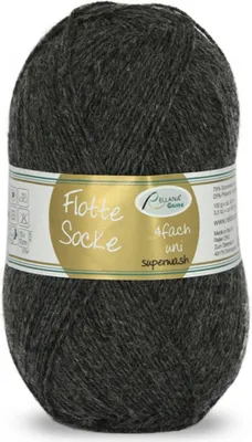 Produktbild von Flotte Socke uni 100 Gr./420m,4-fach Sockenwolle,75% Schurwolle /25% Polyamid Fb. 958 anthrazit