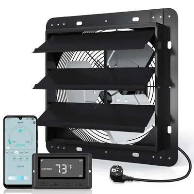 Abluftventilator 350 mm, WLAN-App, 1850 m³/h, für Keller & Garage