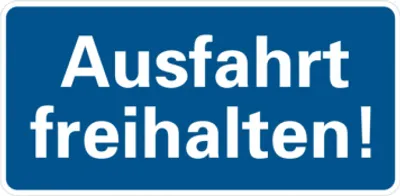 Produktbild von Dreifke® Parkplatzschild, Ausfahrt freihalten!, 170x350mm, Alu geprägt, Alu g...