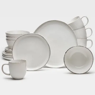 Produktbild von Kombiservice Urban 16-teilig Steinzeug creme für 4 Personen – Kaffeebecher 310 ml, Dessertteller 20,3 cm, Speiseteller 26,8 cm, Schalen 15,2 cm