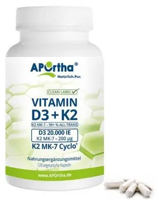 Image de Vitamine D3 20.000 I.E.+K2 200 μg avec quinoaplv.capsules 120 pcs