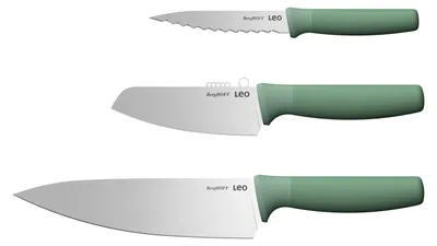 Produktbild von BergHOFF 3950529, Messer-Set, Edelstahl, ABS, Edelstahl, Grün, Leo