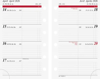 Produktbild von 2026 Rido Wochenkalendarium Timing 3 A7