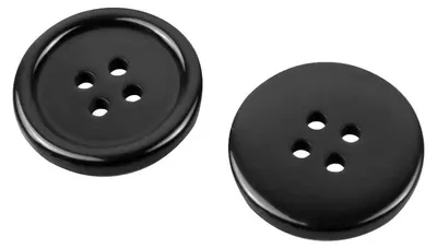 15 Stück 30 mm schwarze runde Harzknöpfe, 4 Löcher